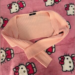 SOLD- Pink Ribbed Women's Shrug